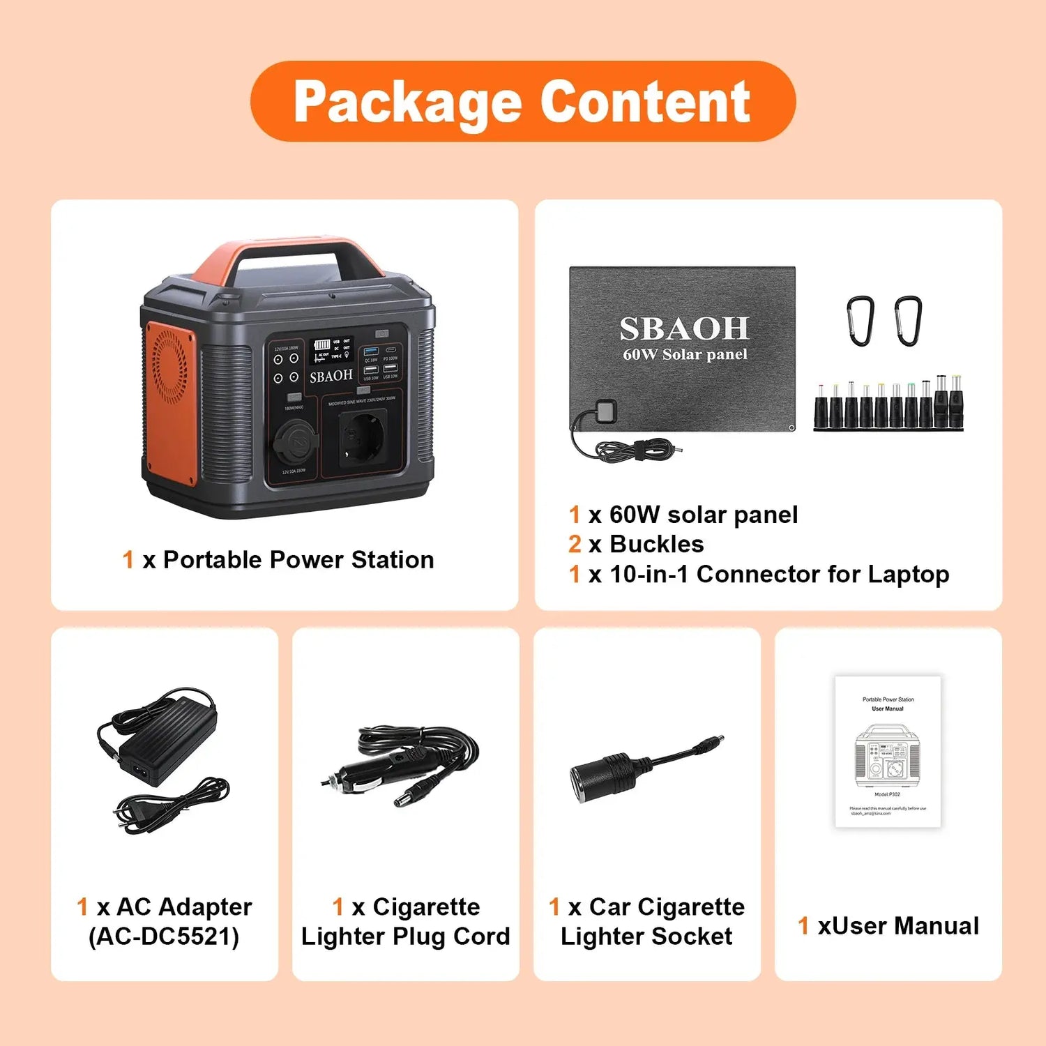 Station d’Énergie Portable 300W – Batterie 80 000 mAh Multi-Prises pour Camping et Secours