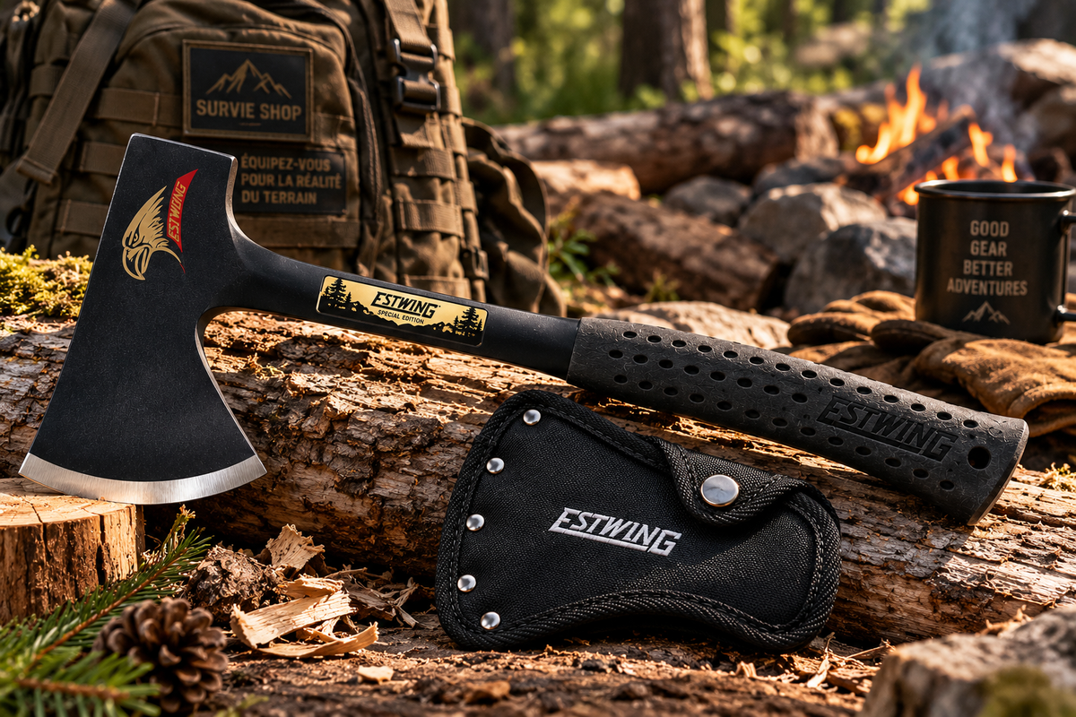 Hache Estwing E44ASE Special Edition – Acier forgé monobloc – Manche Shock Reduction Grip – Made in USA