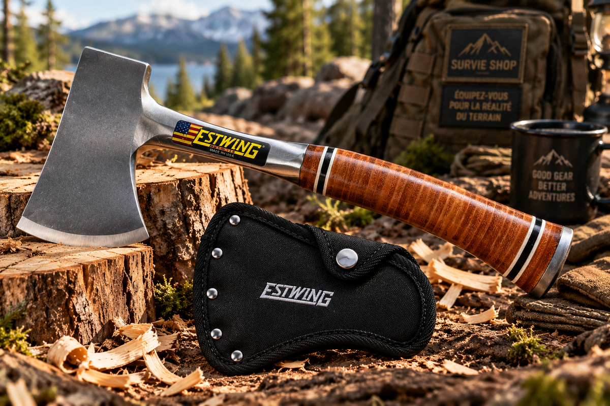 Hache Estwing E24A Sportsman’s Axe – Manche cuir – Acier forgé – Made in USA