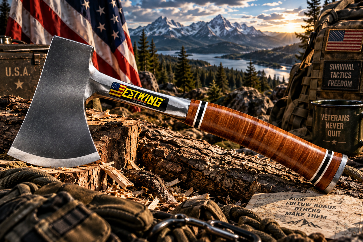 Hache Estwing E24A Sportsman’s Axe – Manche cuir – Acier forgé – Made in USA