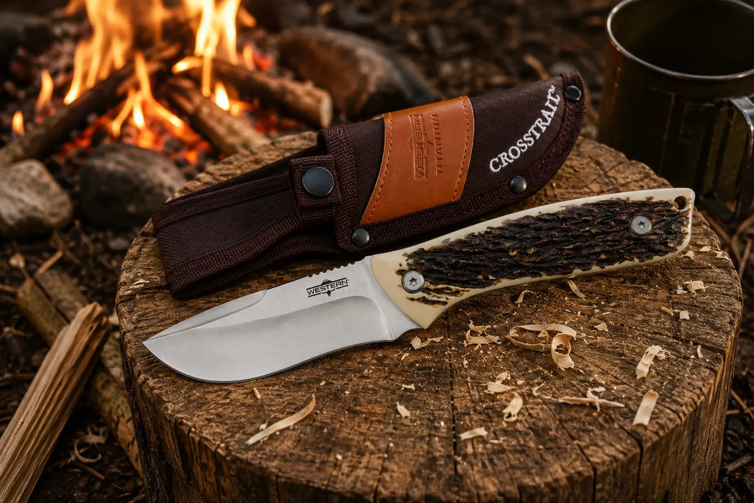 Couteau Western Crosstrail™ – Lame Fixe 420 Titane