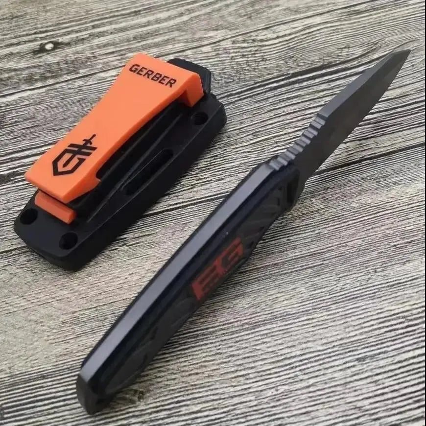 Couteau droit extérieur GERBER : Couteau de poche portable EDC, lame tranchante haute dureté - Survie Shop