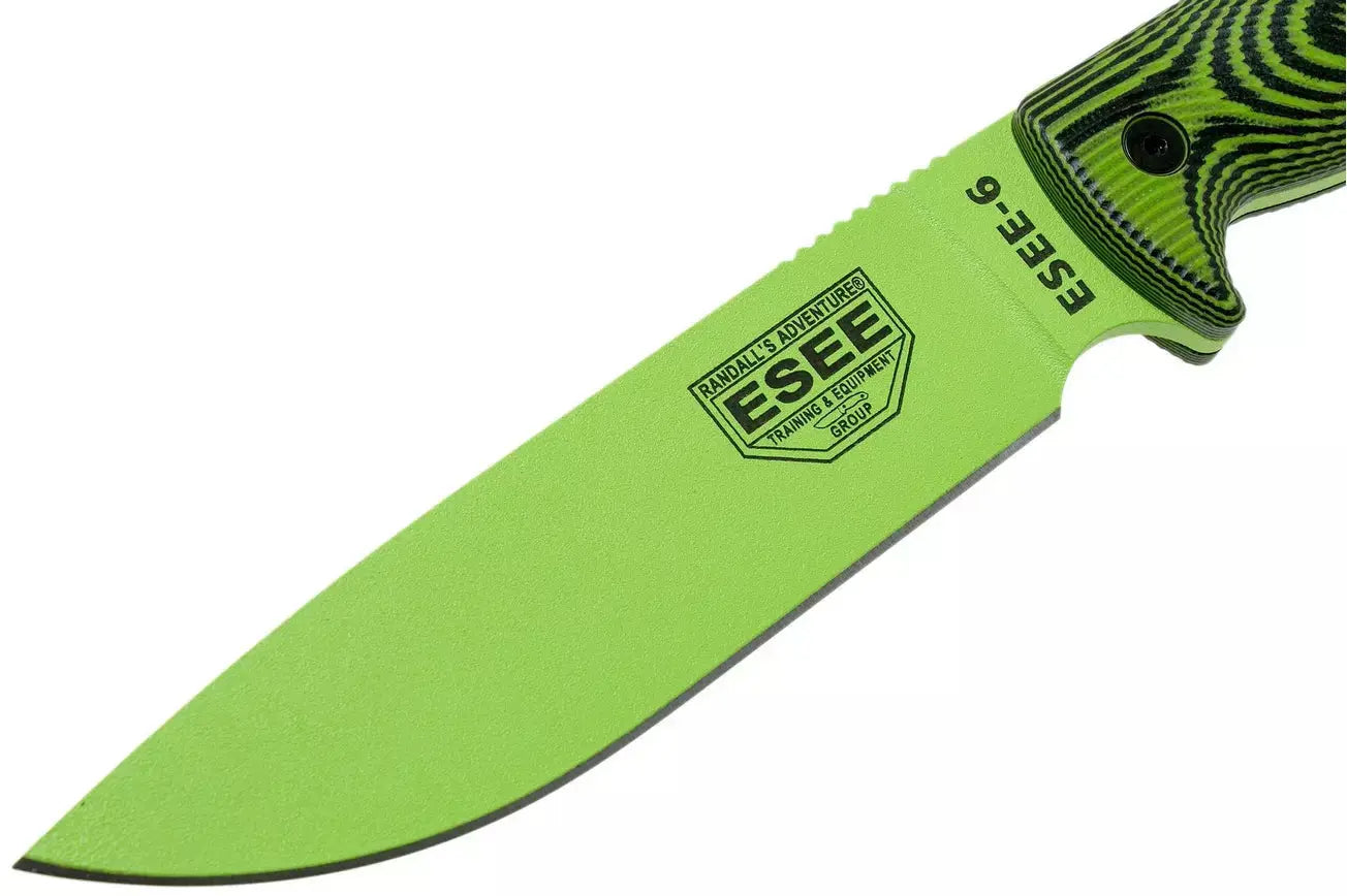 ESEE-6 Orange ou Vert – Couteau de Survie Professionnel en Acier Carbone 1095 | Bushcraft, Camping, Chasse & Outdoor