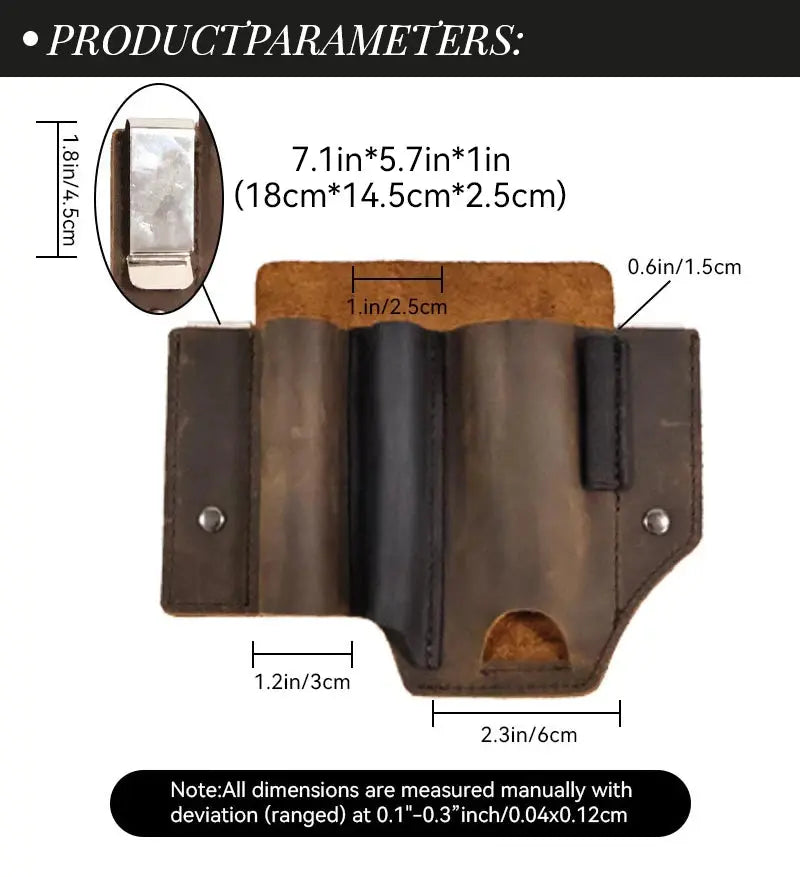 Holster en Cuir Véritable pour Couteau de Poche EDC