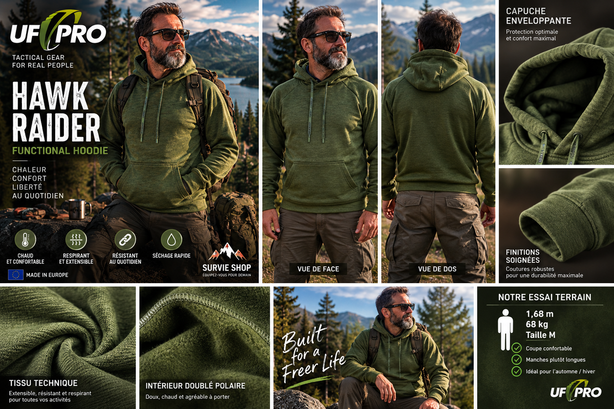 Sweat à capuche UF PRO Hawk Raider – Vert