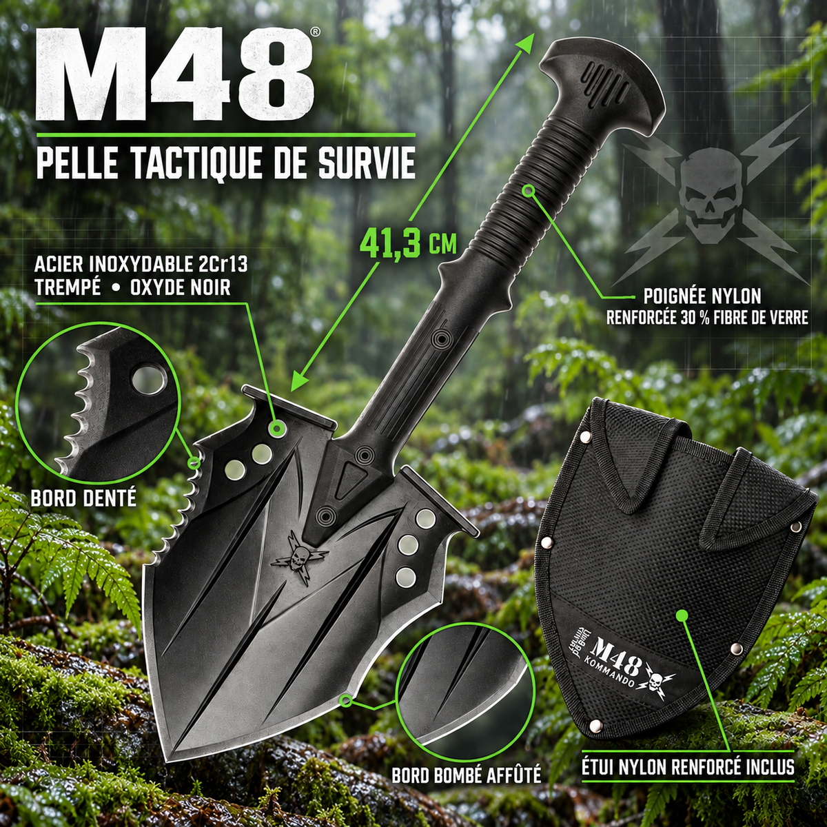 Pelle tactique de survie M48 United Cutlery – 41,3 cm