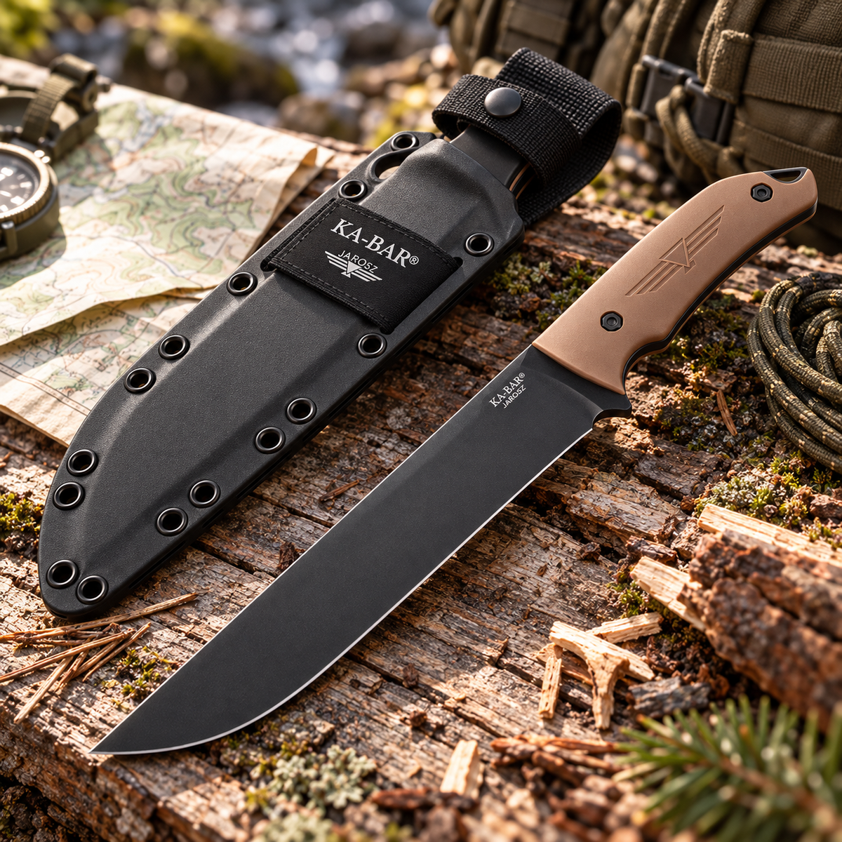 KA-BAR Jarosz Camp Turok 7511 – Couteau Bushcraft 1095 Cro-Van