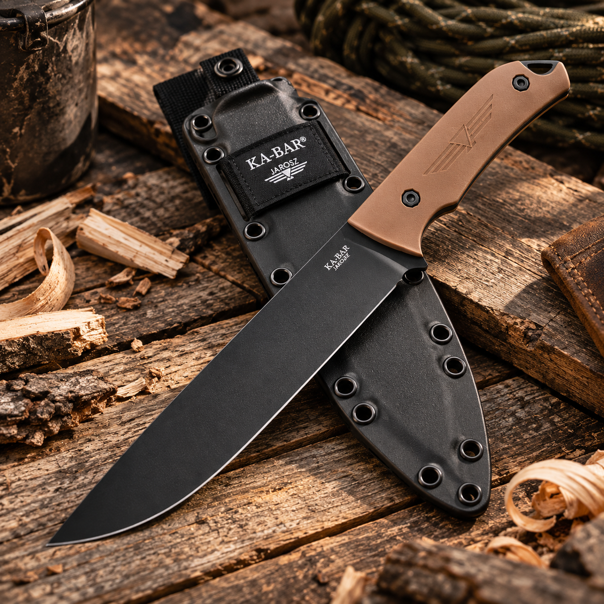 KA-BAR Jarosz Camp Turok 7511 – Couteau Bushcraft 1095 Cro-Van