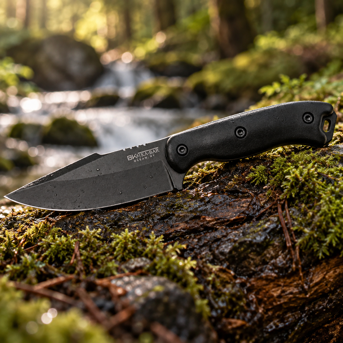 Couteau KA-BAR Becker BK18BK Black Harpoon 1095 Cro-Van en forêt