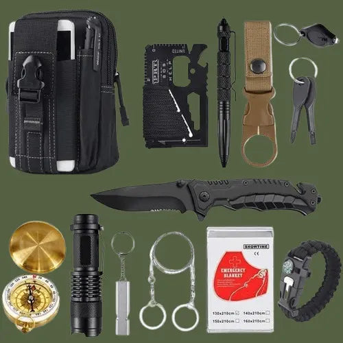 Kit de Survie Militaire- Français - Noir Survie Shop