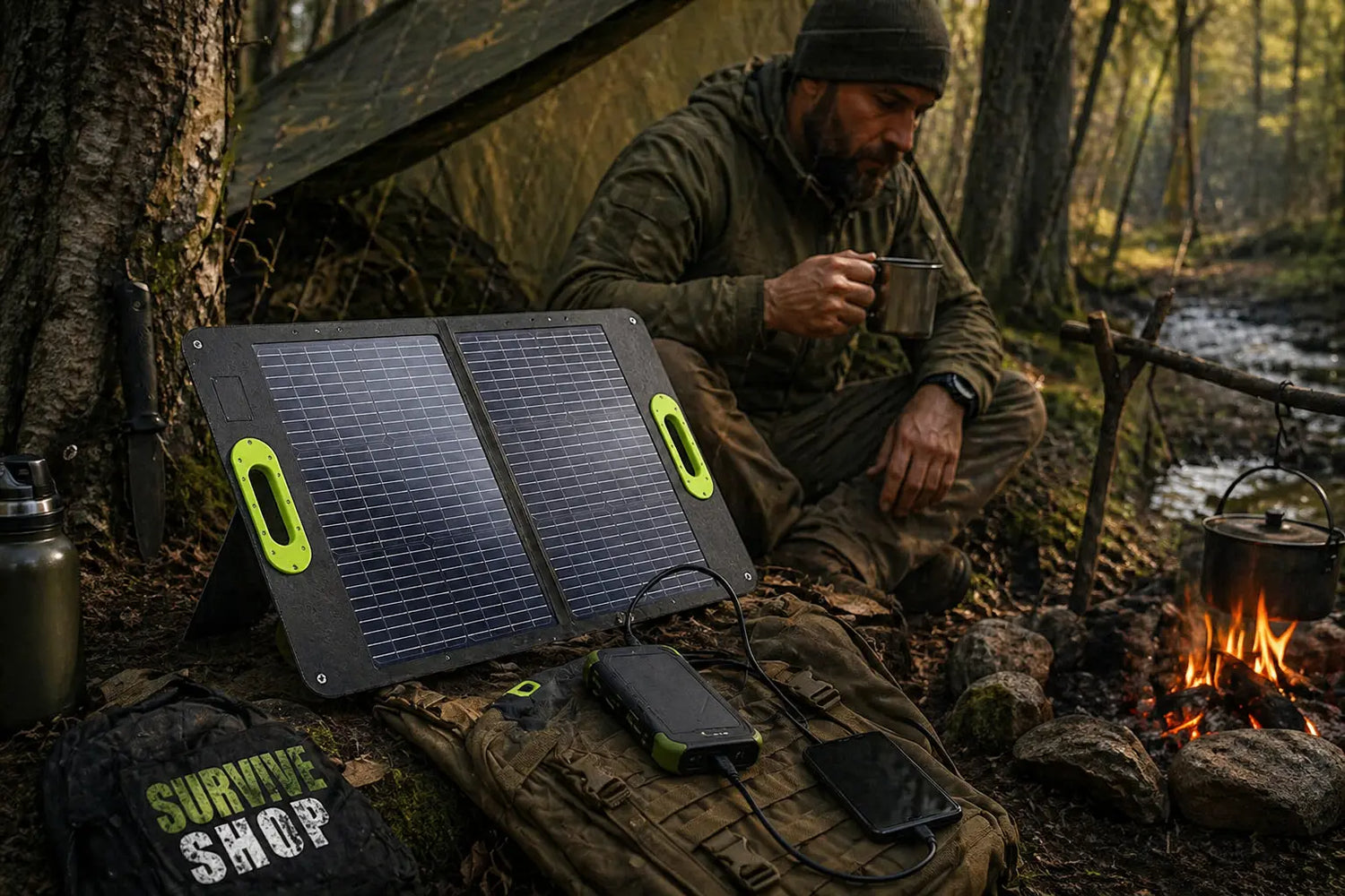PANNEAU SOLAIRE PORTATIF: 60W, Énergie Fiable & Écologique