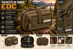 Pochette EDC MOLLE en nylon avec compartiments de rangement