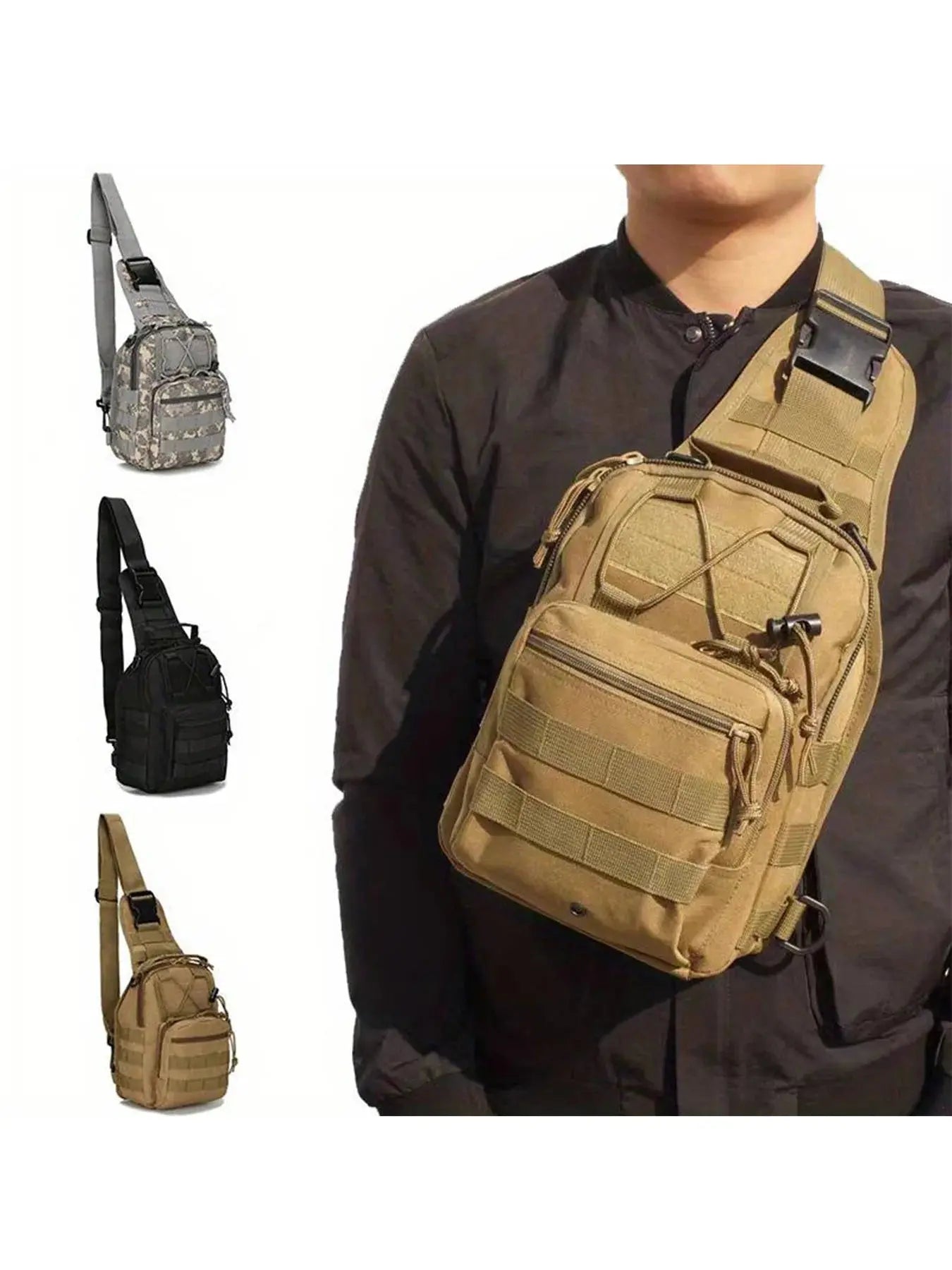 Sac à Bandoulière Tactique Polyvalent 3 en 1 pour Randonnée Chasse Voyage - Survie Shop