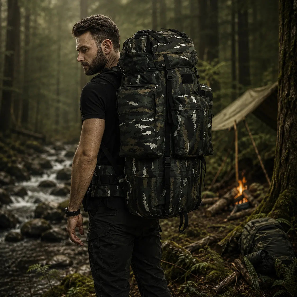 Sac à Dos Tactique 100L Strength Knight | Sac d'Évacuation & Survivalisme
