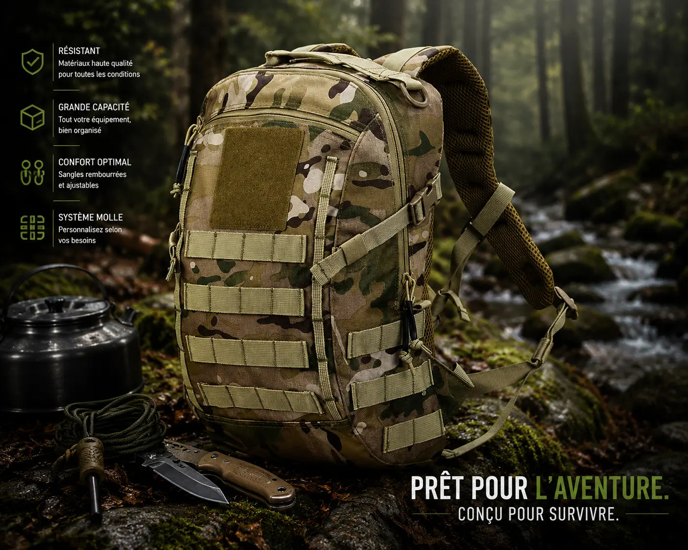 Sac à Dos de Chasse Compact  – Robuste, Léger et Pratique