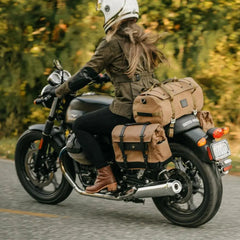 Sac de Voyage Homme Vintage Moto en Toile Canvas, Fermeture Éclair - Style Authentique - Survie Shop