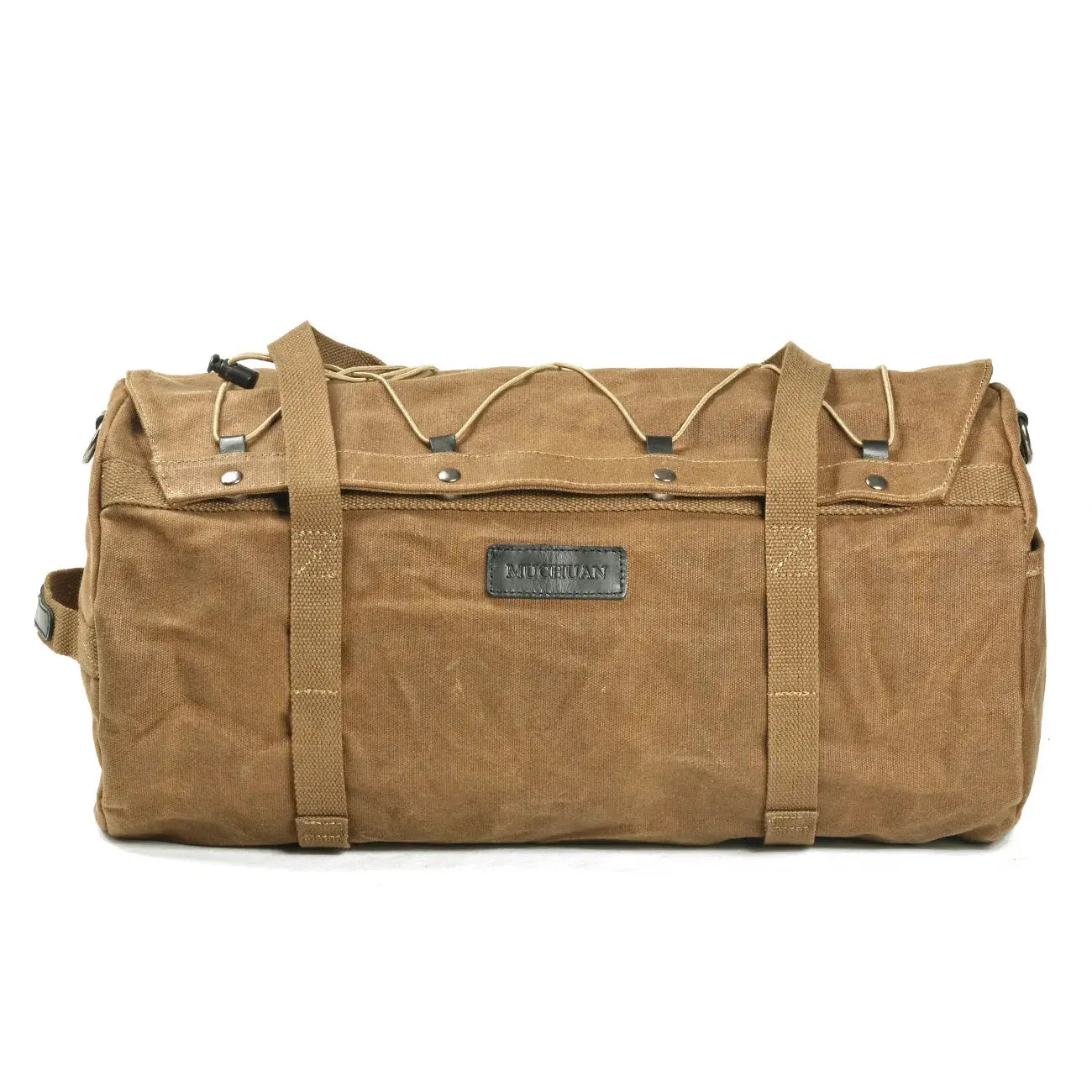 Sac de Voyage Homme Vintage Moto en Toile Canvas Fermeture Eclair Style Authentique
