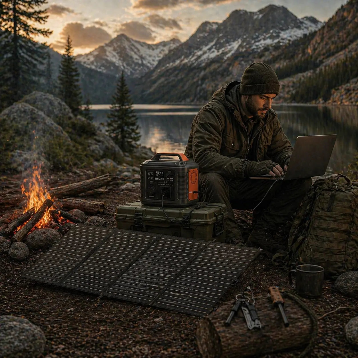 Station d’Énergie Portable 300W – Batterie 80 000 mAh Multi-Prises pour Camping et Secours