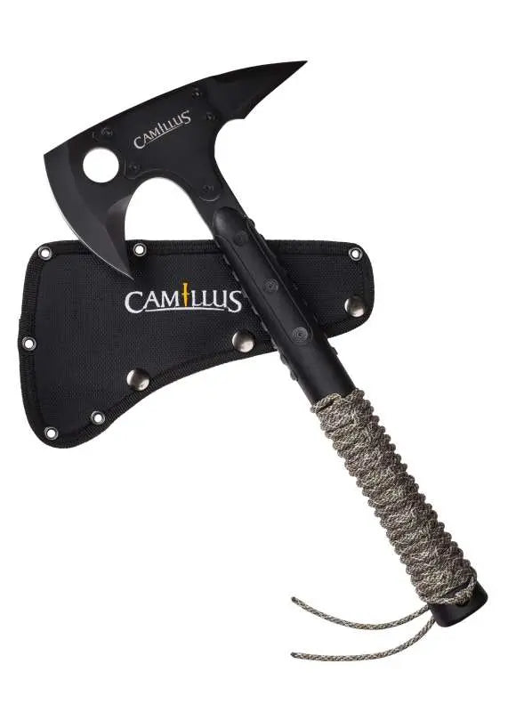 Tomahawk Camillus SIN™ – Hache Tactique Outdoor, Bushcraft & Survie avec Étui