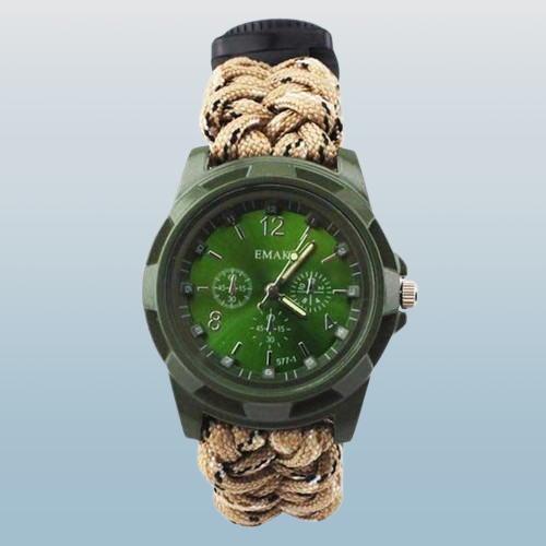Survival Bracelet<br> with Watch - Beige