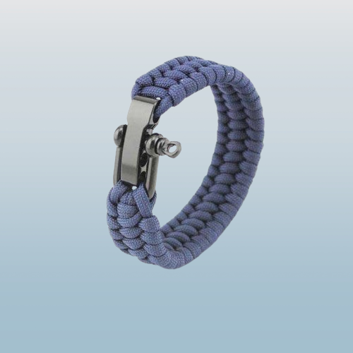 Paracord Wristband<br> Cobra With Shackle - Blue