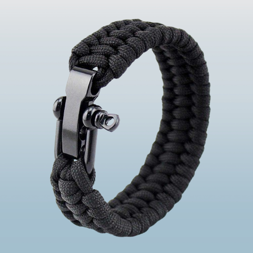 Paracord Wristband<br> Cobra - Black