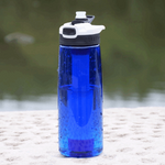 gourde filtre a eau bleu randonnée