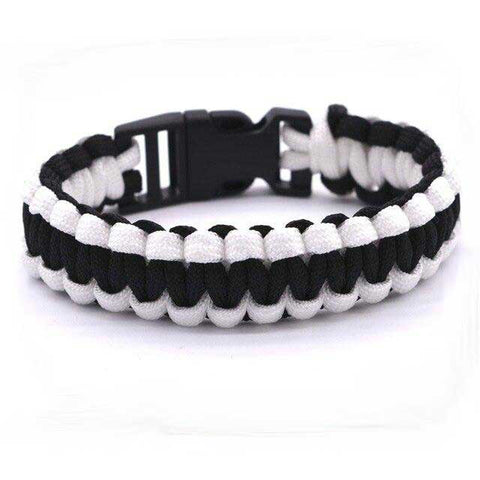 bracelet paracorde 2 couleurs noir et blanc