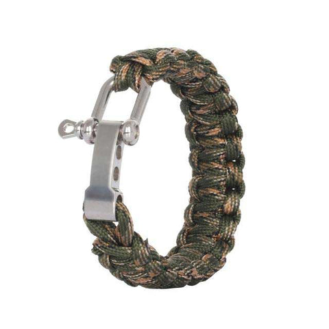 Bracelet Paracorde <br> avec Manille - Camouflage