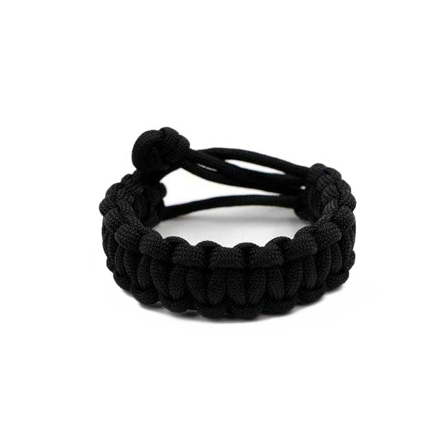 bracelet paracorde coulissant noir