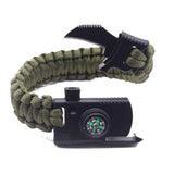 Paracord Wristband<br> Knife - Green