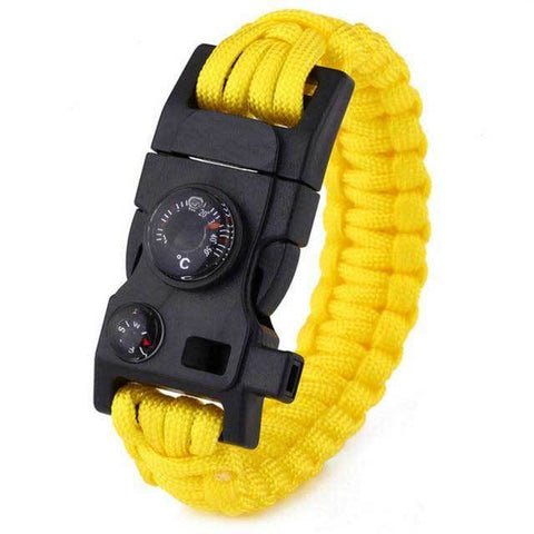 bracelet paracorde de survie jaune